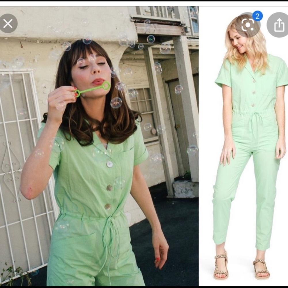 NEW Rachel Antonoff Mint Green Jumpsuit Sz L
